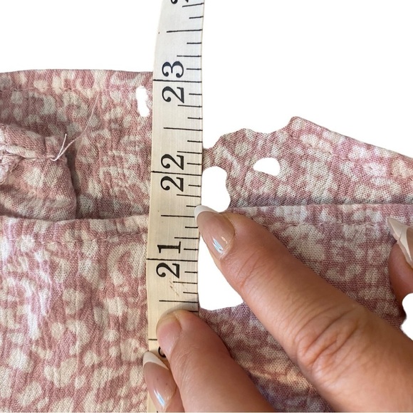 LUQ lavender and white animal print gauze button down tie uptop. - Picture 6 of 8